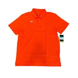 Men's Nike Dry Victory Coaches Polo Shirt Orange Logo Top CW3434-891 Size XL $75